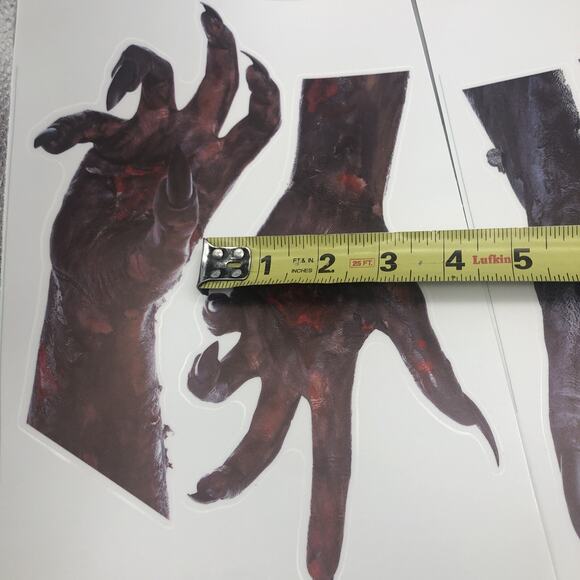 5 Styles Halloween 3D Claw Decoration Wall Stickers for Window Decor w/Scrapers - Picture 10 of 13
